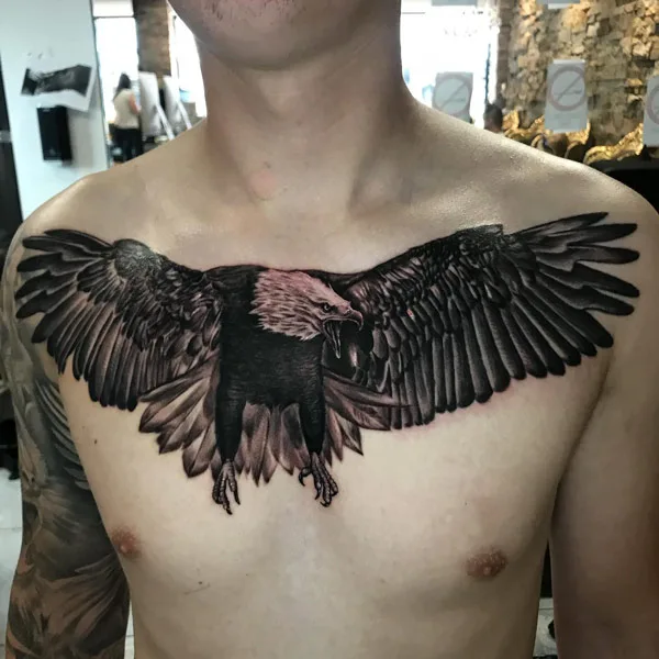 Eagle Tattoo on the Chest 2