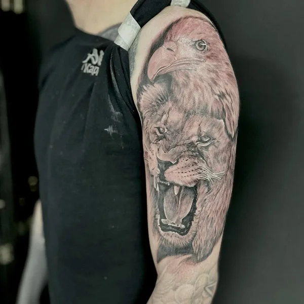 Eagle and Lion Tattoo