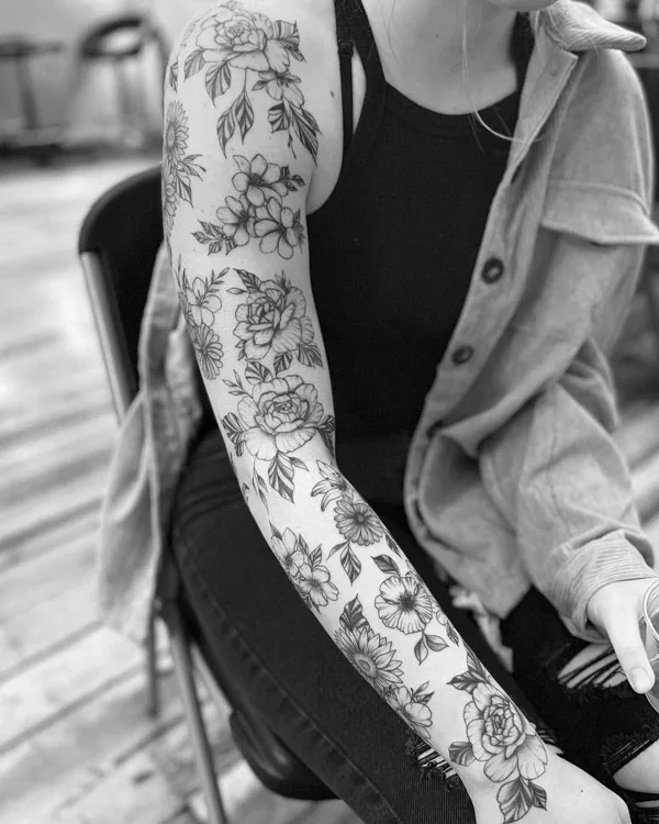 Floral Patchwork Tattoo 1