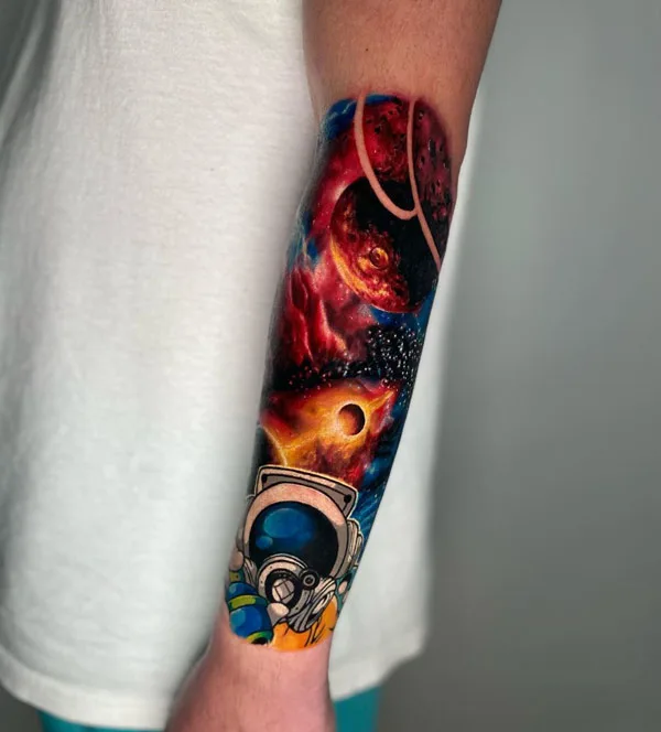 Galaxy Tattoo On The Forearm