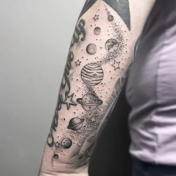 Galaxy Tattoos In Black And White 1