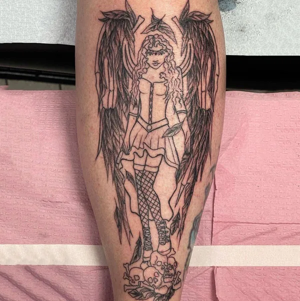 Gothic angel tattoo 2