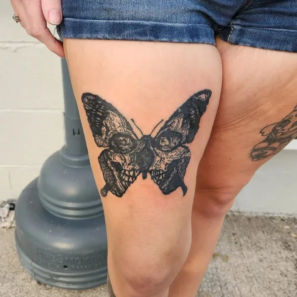 Gothic butterfly tattoo