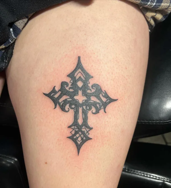 Gothic cross tattoo