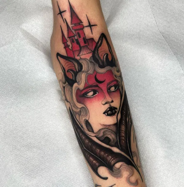 Gothic vampire tattoo