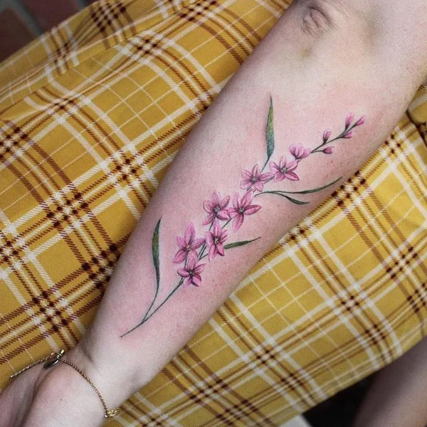 July Birth Flower Tattoo On Forearm