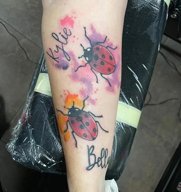 Ladybug Tattoo with Name 2