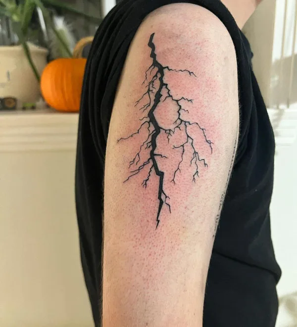 Lightning bolt arm tattoo 2