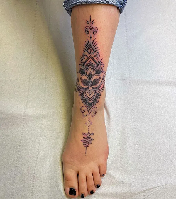 Mandala unalome tattoo