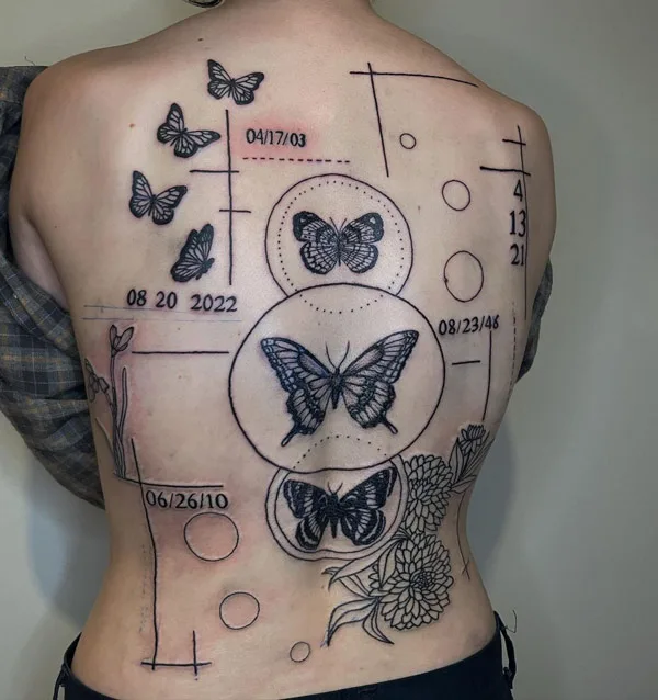 Patchwork Butterfly Tattoo 1