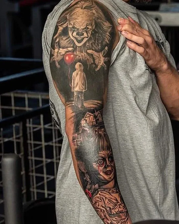 Pennywise sleeve tattoo