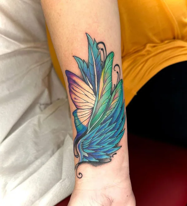 Realistic Angel wings tattoo