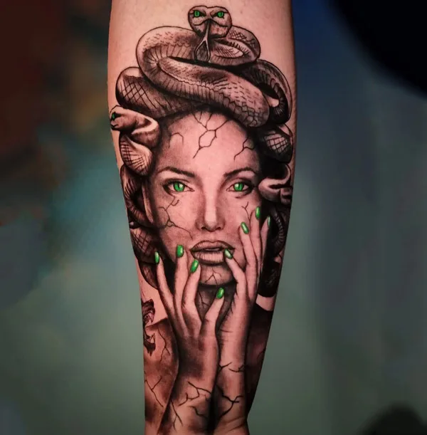 Realistic Medusa tattoo