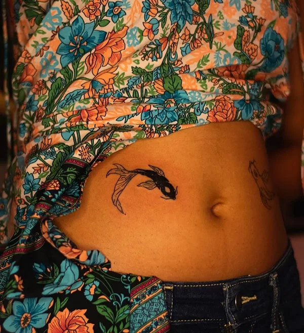 Small koi fish tattoo