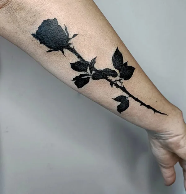 Solid Black Rose Tattoo 2