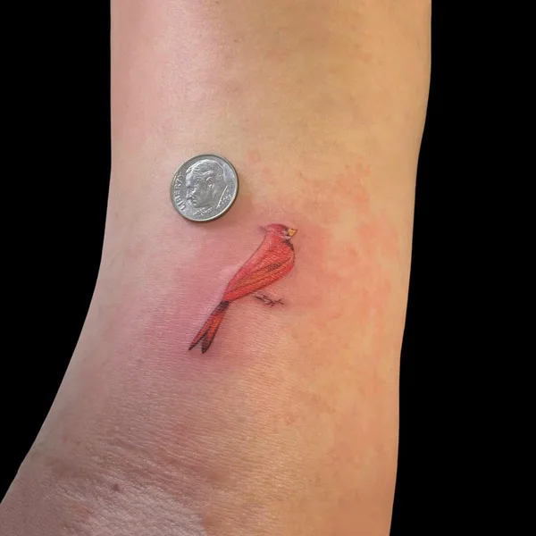Tiny Cardinal Tattoo