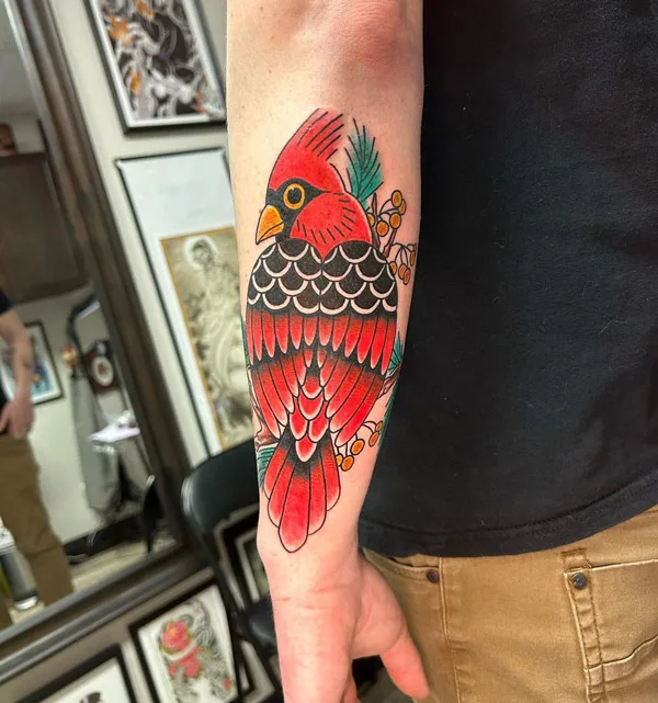 Traditional Cardinal Tattoo 1