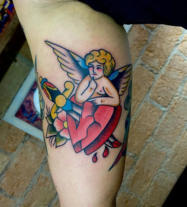 Traditional Cupid Tattoo 1