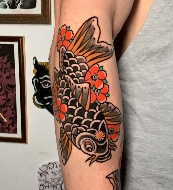 Traditional koi fish tattoo