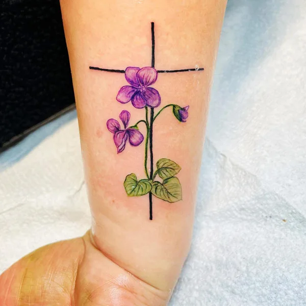 Violet Cross Tattoo