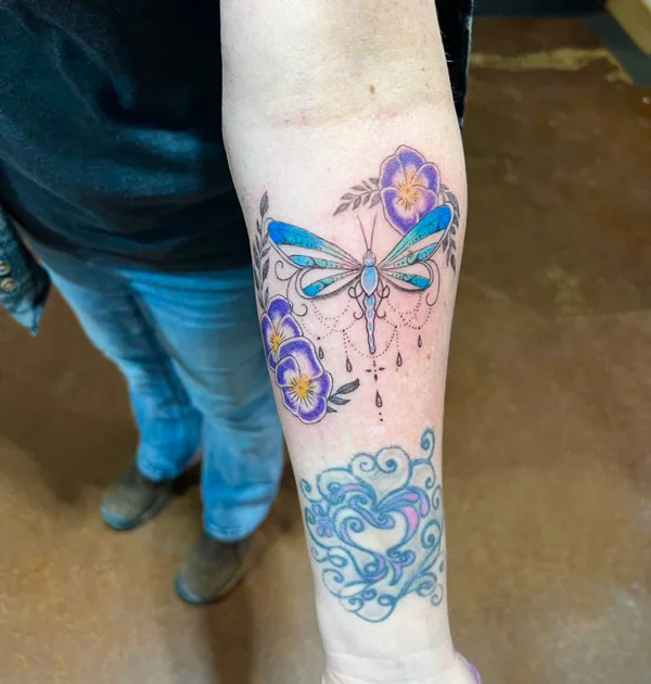Violet Dragonfly Tattoo