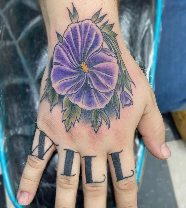 Violet Tattoo on Hand