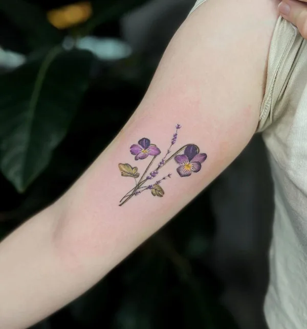 Violets and Lavender Tattoo