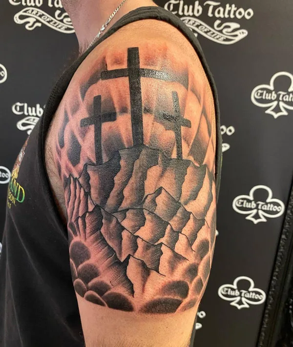 3 Cross Arm Tattoo