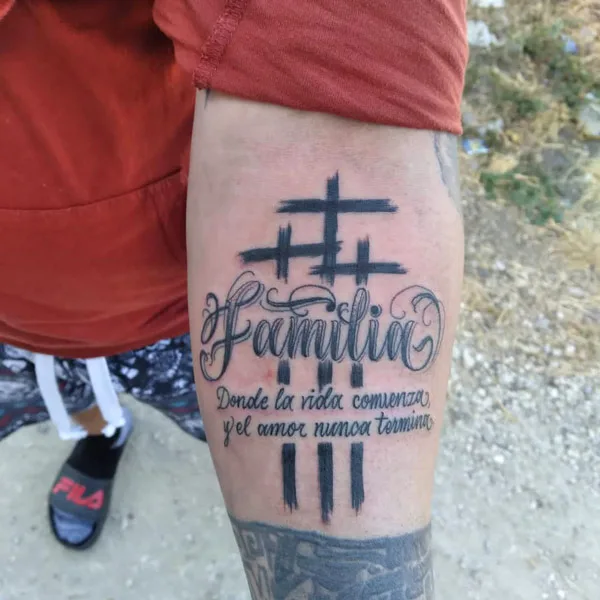 3 Cross Family Tattoo