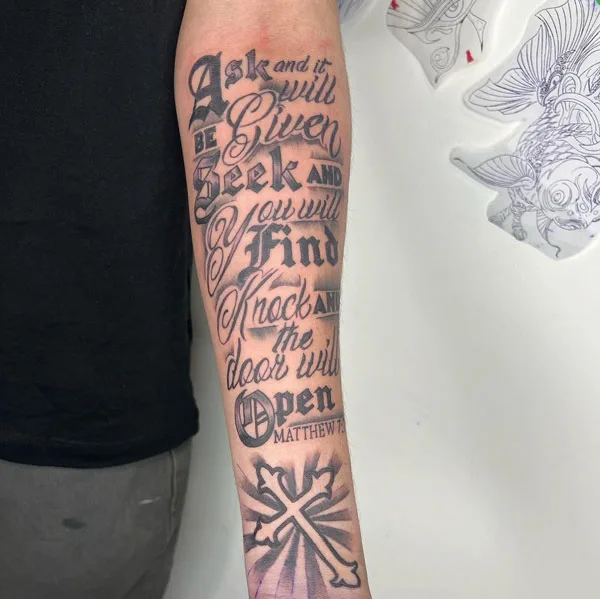Bible Verse Forearm Tattoo