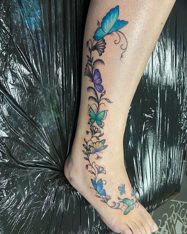 Butterfly Vine Tattoo 1