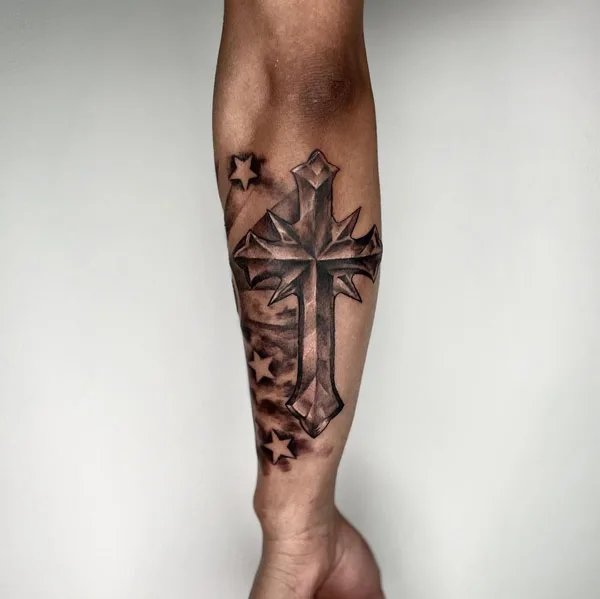 Cross Forearm Tattoo 2