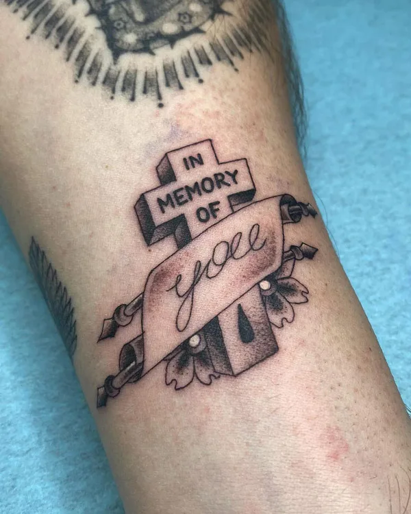 Cross Memorial Tattoo