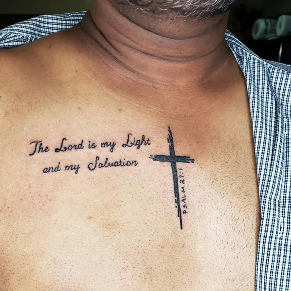 Cross Tattoo with Bible Verse