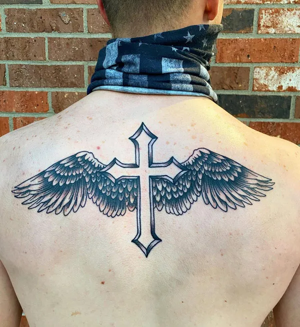 Cross with Wings Tattoo 1