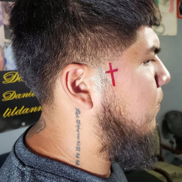 Face Cross Tattoo 1