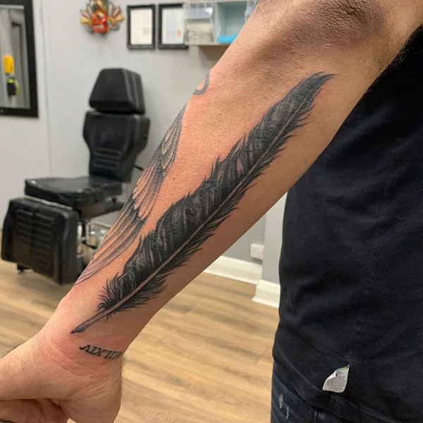 Feather Forearm Tattoo