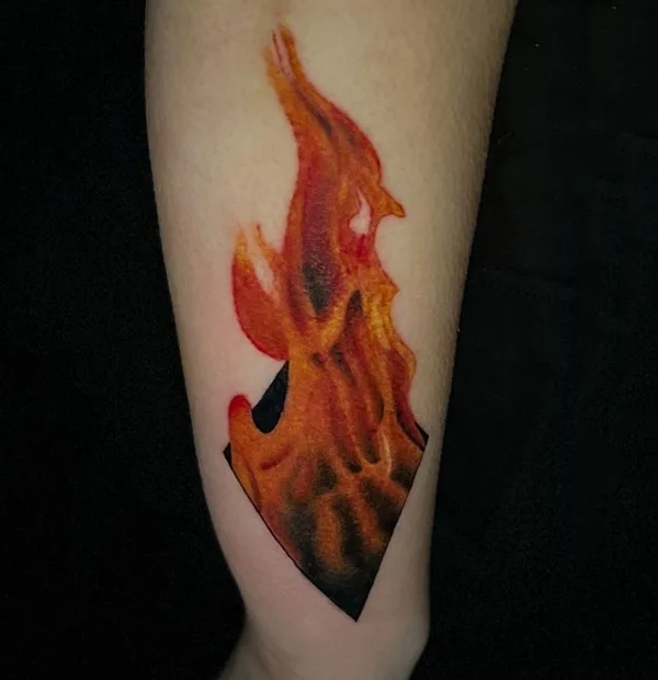 Forearm Flame Tattoo
