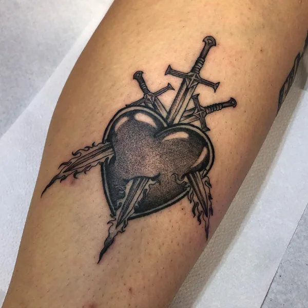 Heart With Sword Tattoo