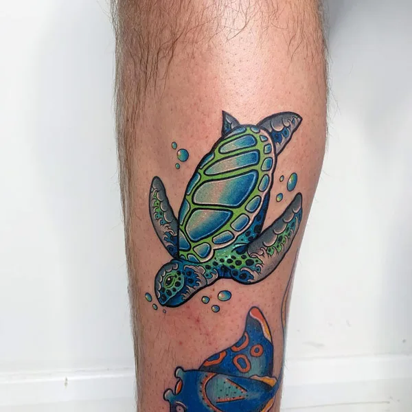 Japanese Sea Turtle Tattoo