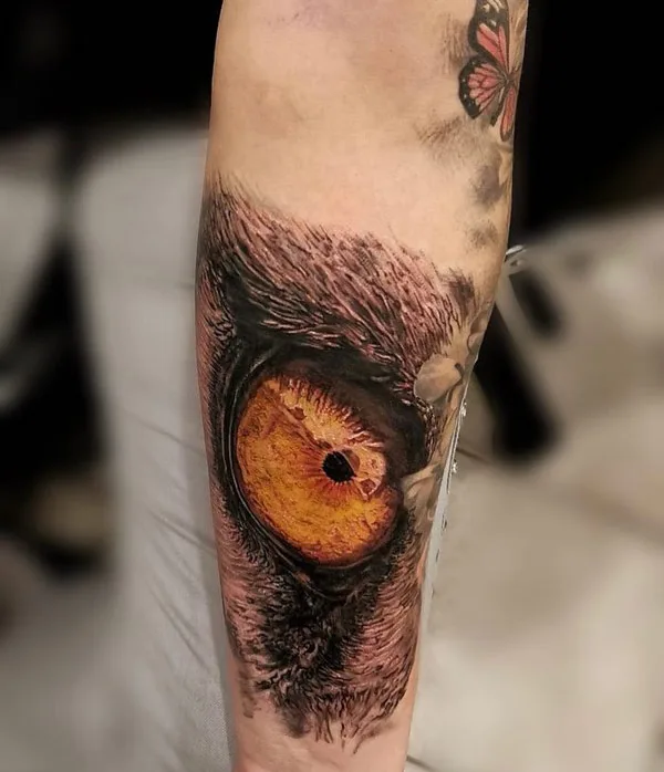 Lion Eye Forearm Tattoo