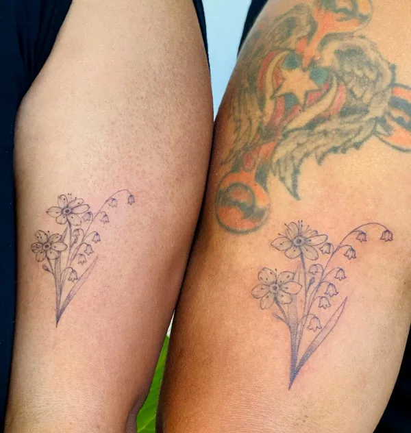 May Birth Flower Matching Tattoo