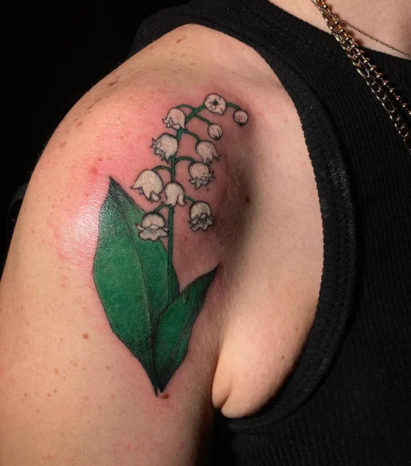 May Birth Flower Shoulder Tattoo 1