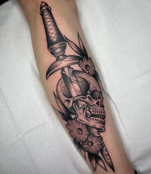 Skull and Sword Tattoo