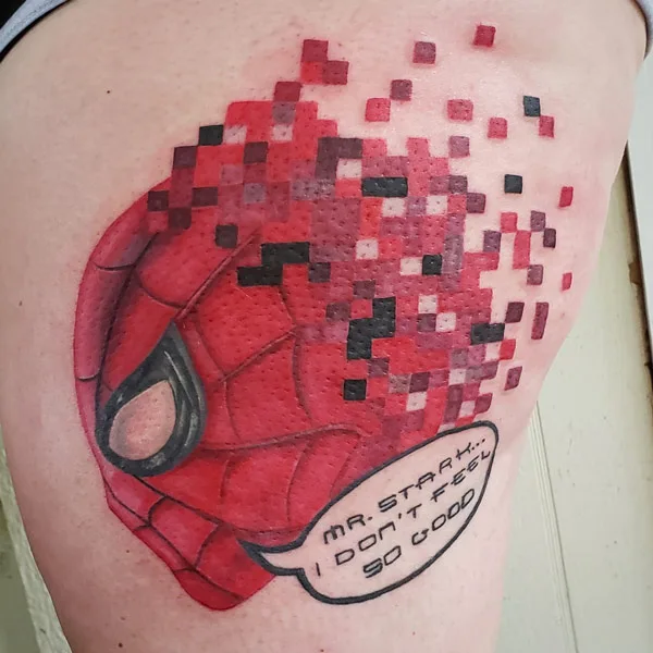 Spiderman Head Tattoo