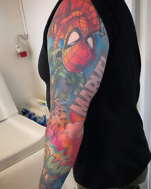 Spiderman Sleeve Tattoo 1