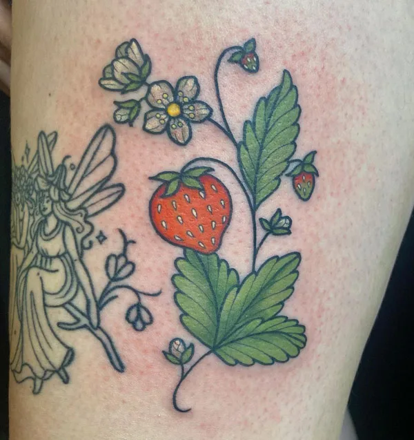 Strawberry Vine Tattoo 2