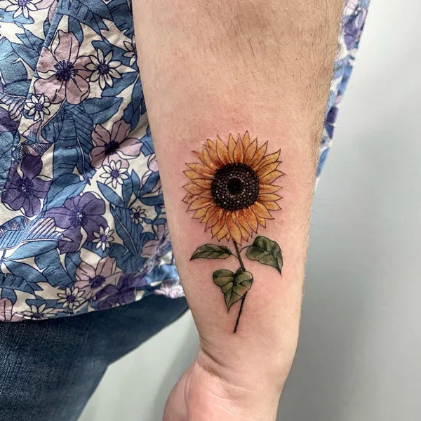 Sunflower Forearm Tattoo