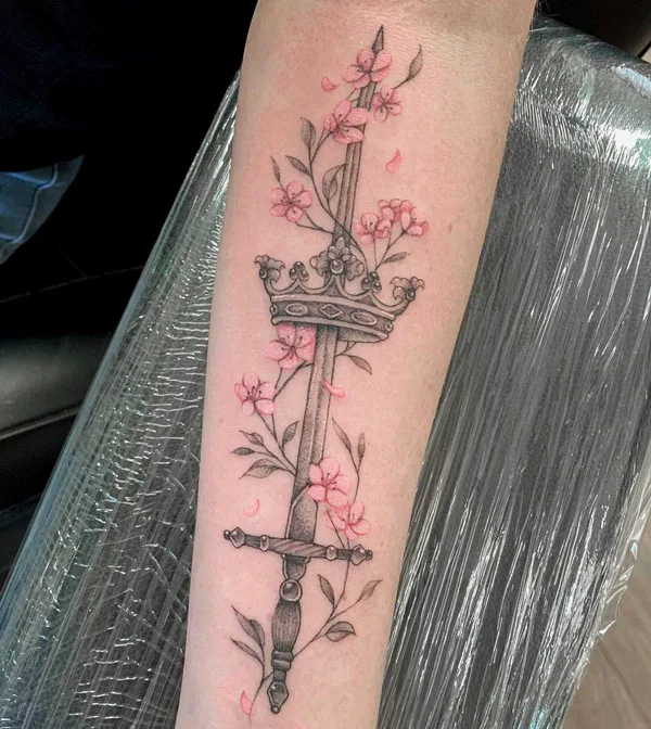 Sword and Crown Tattoo 1