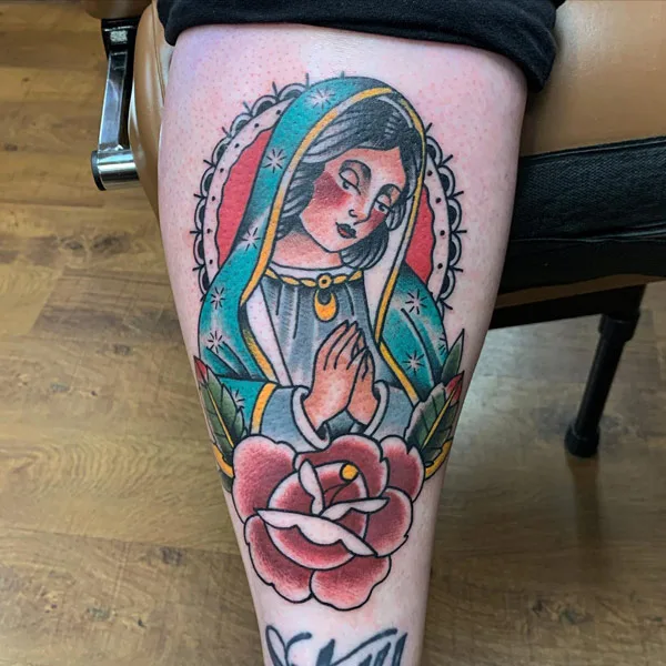 Traditional Virgin Mary Tattoo 1